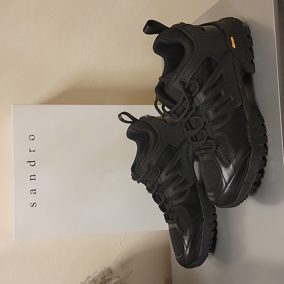 Sandro Leather Athletic Sneakers - Picture 1 of 10